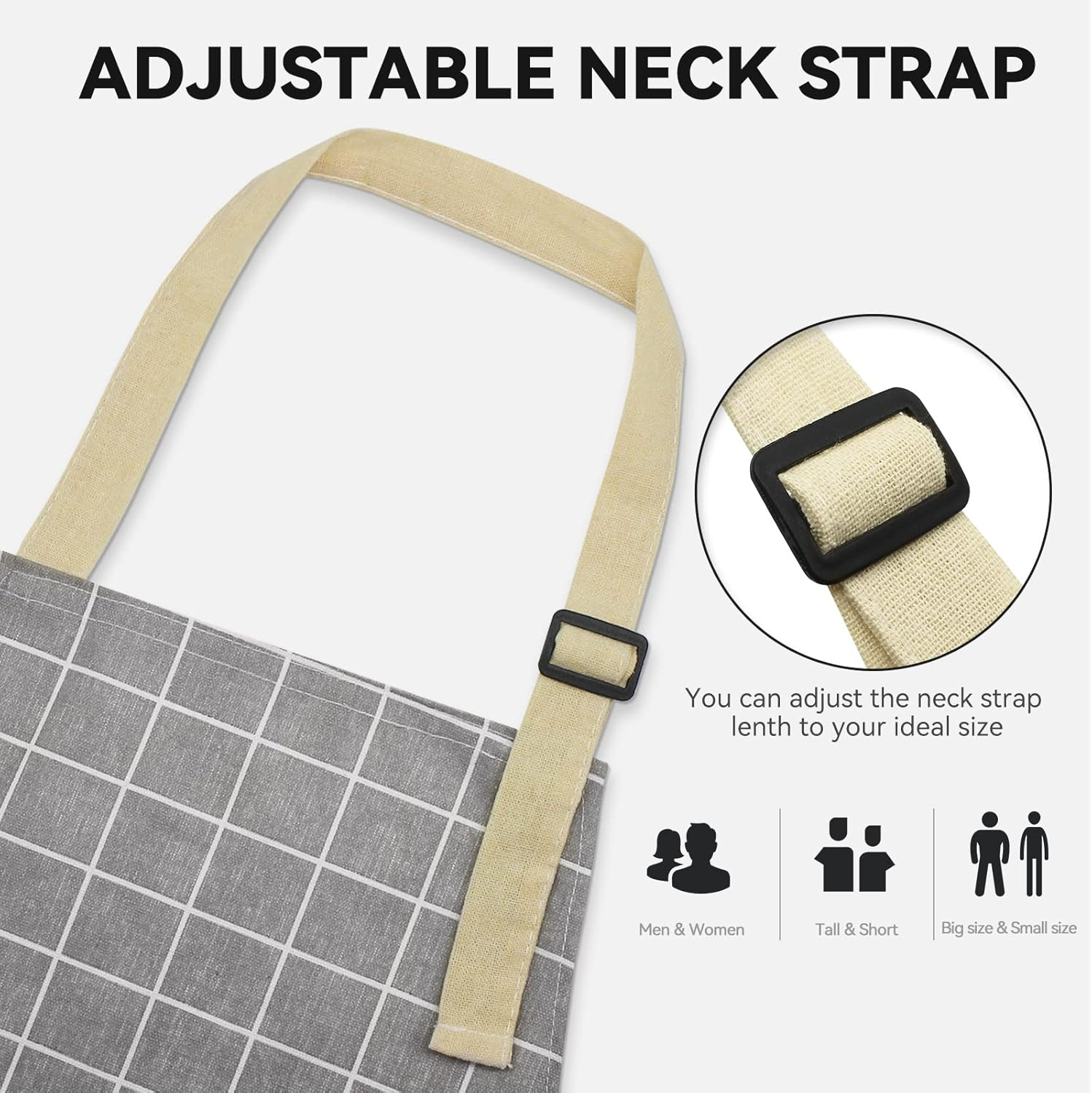 Riqiaqia 2Pack Aprons for Women Men with Pockets image number 4