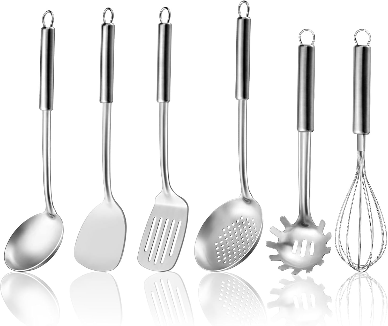 BEWOS 9 Piece Stainless Steel Kitchen Utensil Set - Cooking Utensils Set with Spatula and Utensil Holder, Heat Resistant & Dishwasher Safe, Non-Stick Friendly Kitchen Tools & Gadgets
