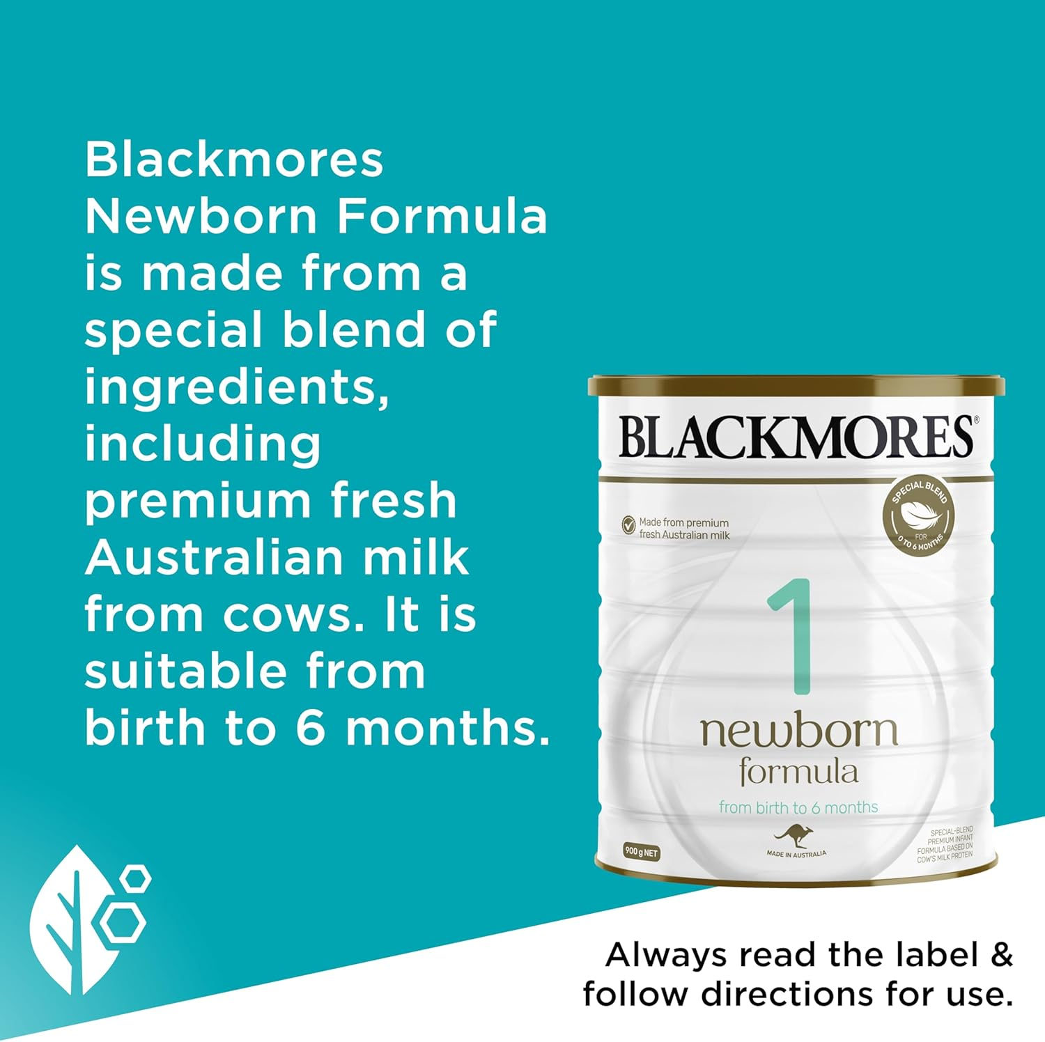 Blackmores Newborn Formula | Special Blend of Nutrients to Help Meet Nutritional Needs of Your Baby from Birth to 6 Months | 900 Grams, Powder image number 3