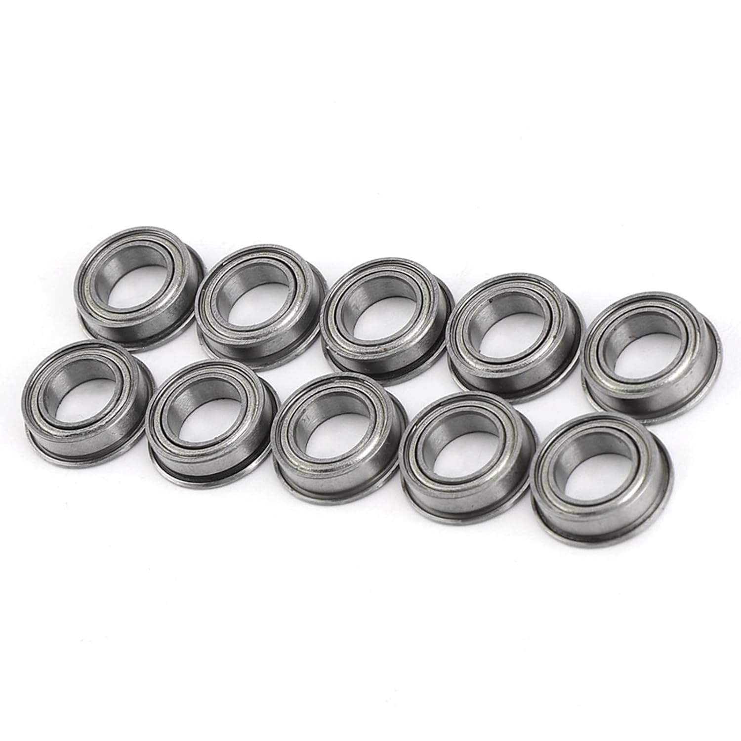 Flanged Ball Bearings,10Pcs MF106ZZ Stainless Steel Mini Metal Shielded Flanged Ball Bearings 6X10X3Mm,Low Friction, High Rigidity,High Rotation Speed
