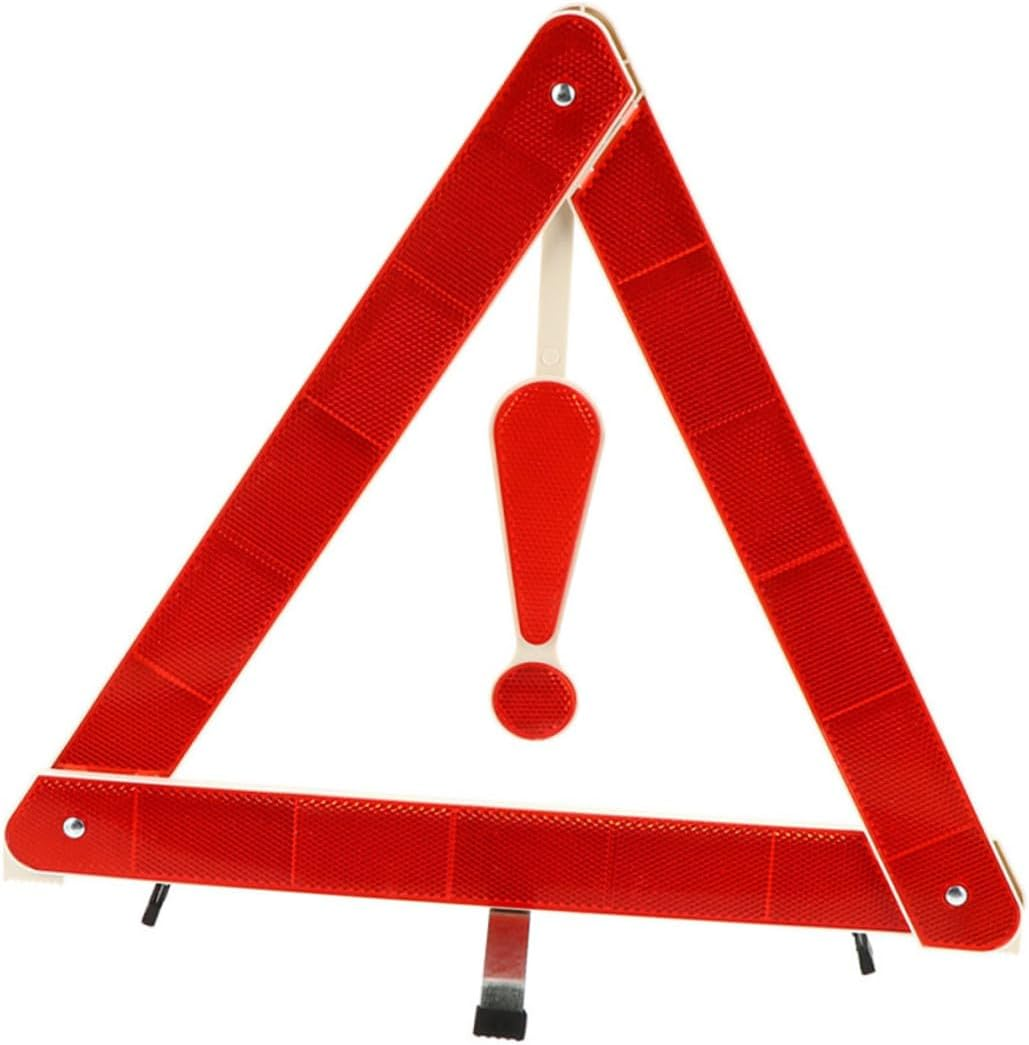 Alipis Foldable Car Road Warning Sign Triangular Safety Triangle with Reflective Strips Weather-Resistant Plastic Tripod for Vehicle Breakdown and Roadside Safety image number 1