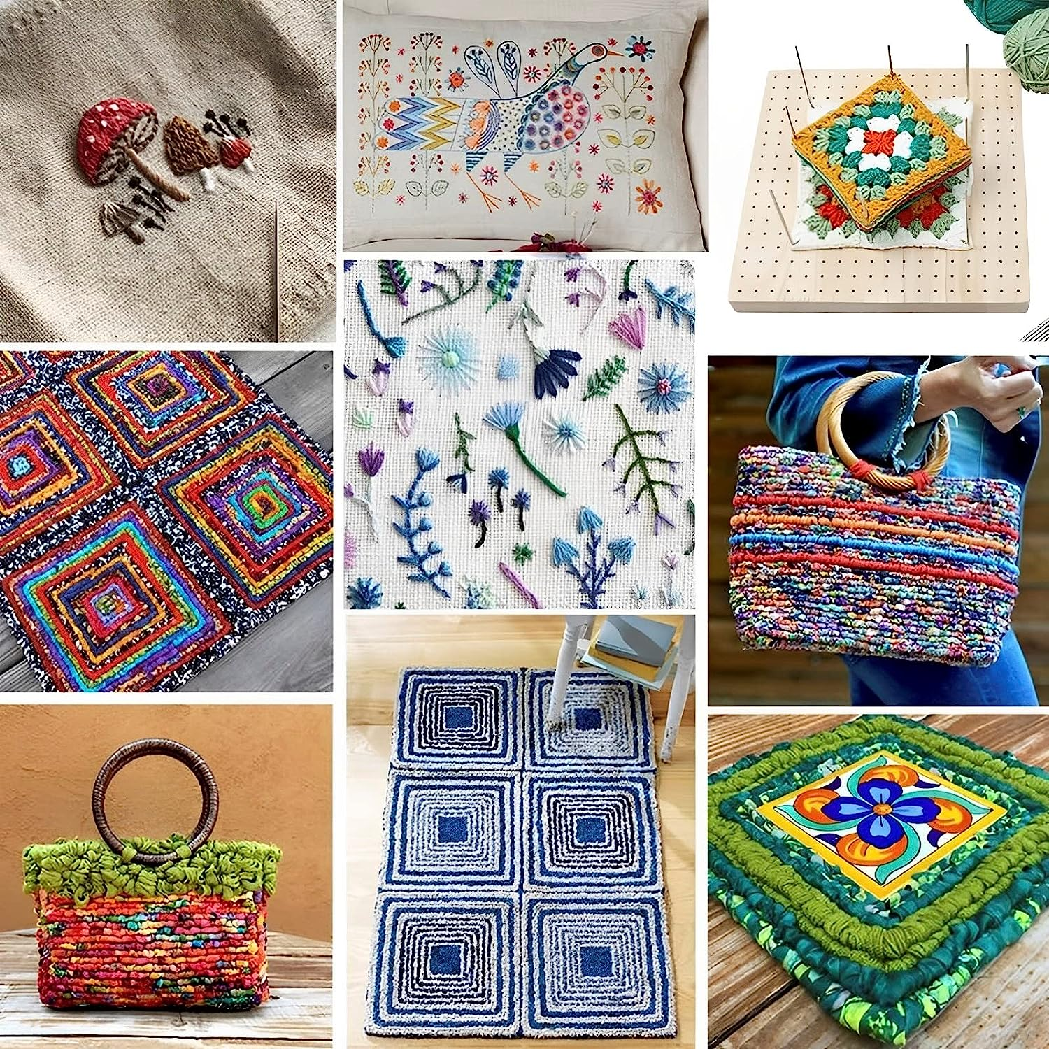 Handcrafted Wooden Blocking Board Crochet Blocking Board Reusable Granny Squares Crochet Board Portable Knitting Board for Knitting Lovers