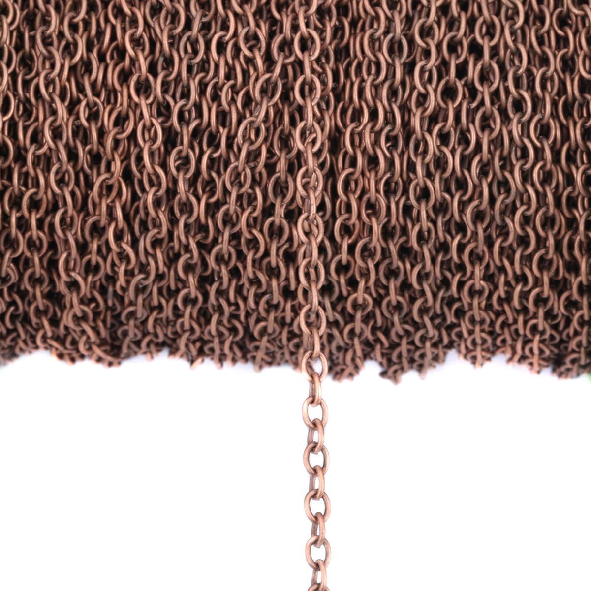 32.8 Ft Small Link 4 X 6Mm Iron Twisted Cross Chains - DIY Making Necklace Bracelet Jewelry Accessories Cable Chain (KC Gold)