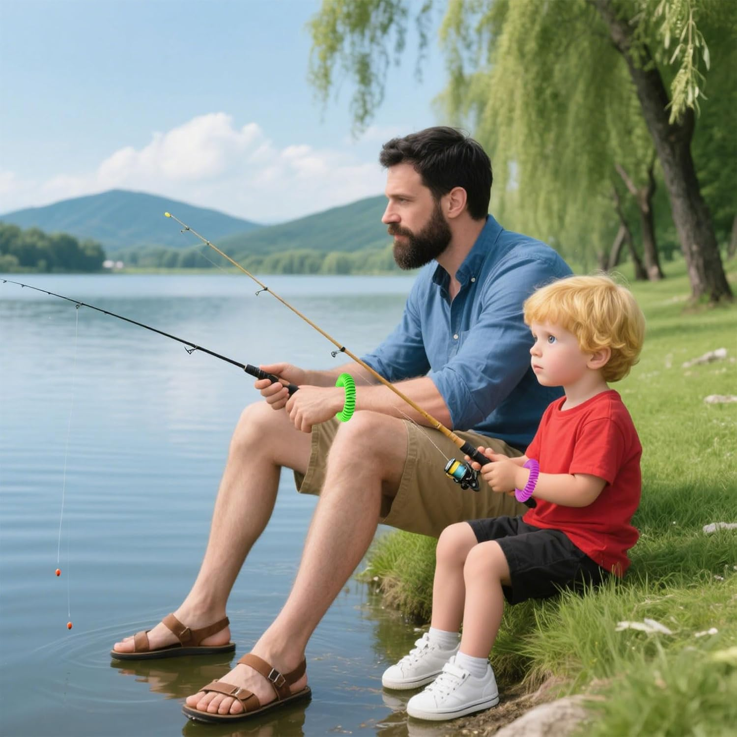 20Pcs Mosquito Bracelet, Deet Free Mosquito Bands, All-Natural Waterproof Repellent Wristbands, Suitable for Adults and Children, Indoor and Outdoor Camping, Travel, Swimming and Fishing image number 1