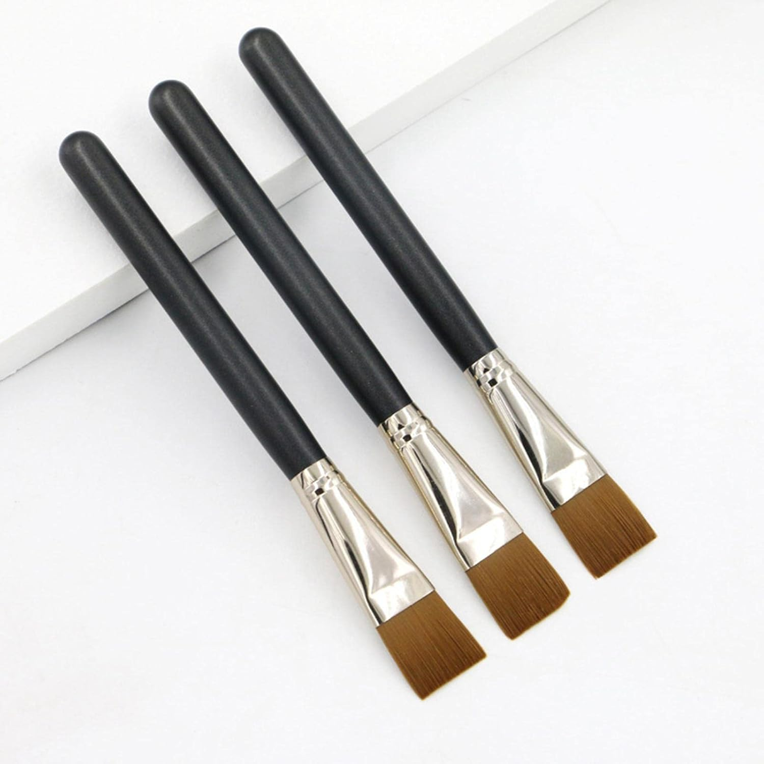 #N/A Square Foundation Brush Cosmetics Synthetic Bristles Smooth Contour Brush Flat Makeup Brush for Facial Mask Emulsion Liquid Cream image number 1