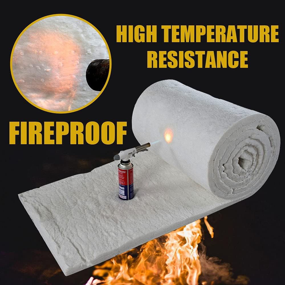 24" X12"X1" (Thick) Ceramic Fiber Blanket Fireproof Insulation Baffle Rated to 2400F, High-Temperature Resistance for Oven Stoves, Kilns, Forges image number 4