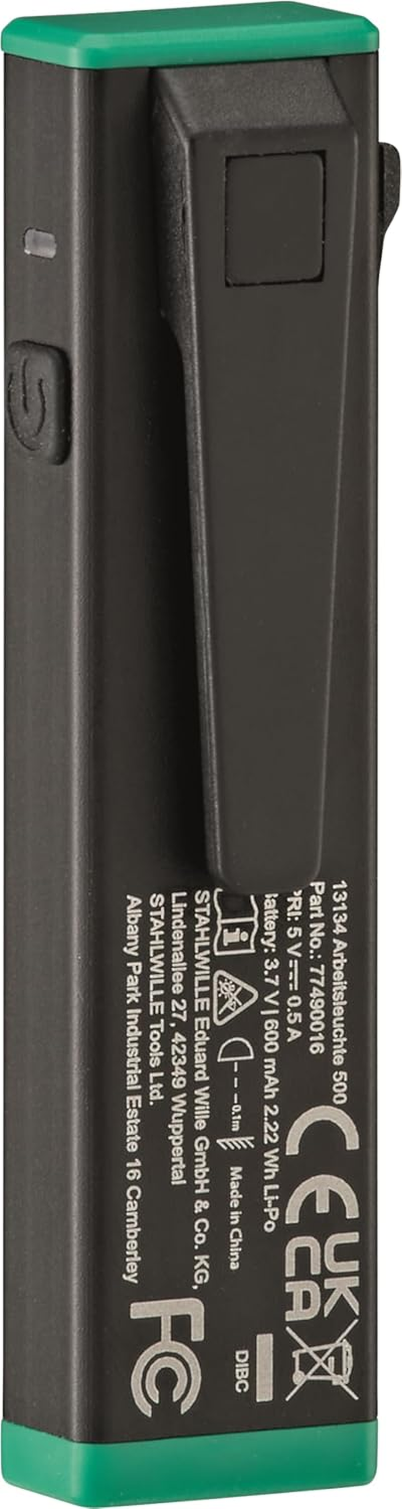 STAHLWILLE Mini LED Work Light 13134 with Retaining Clip and Magnet, up to 500 Lumen, 3 Hours Light Time, Integrated Battery, USB-C Torch, Black image number 4