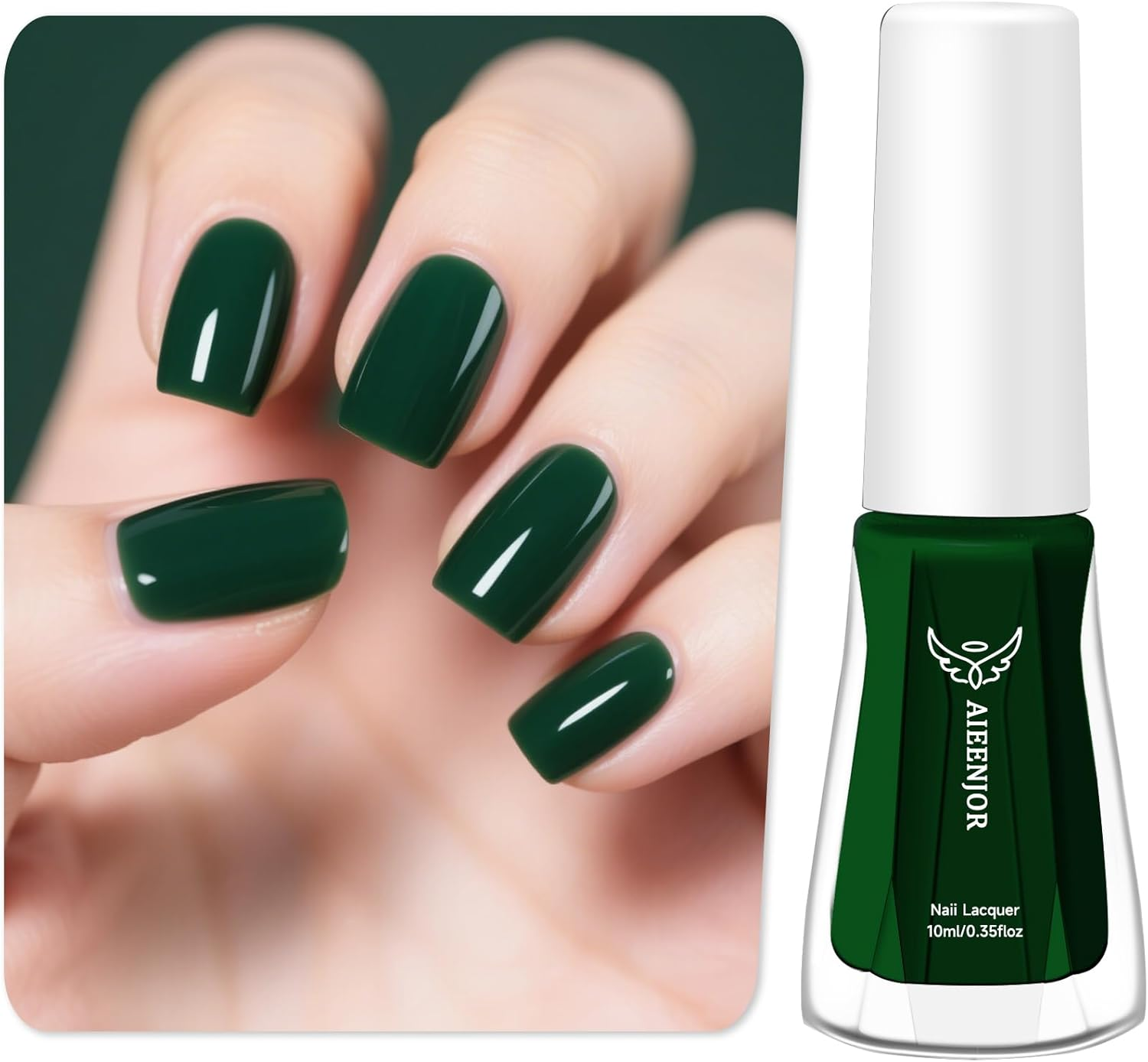 Aieenjor Nail Polish White, 10 Ml Shiny Quick-Drying Long-Lasting Nail Polish for DIY Nail Art Manicure