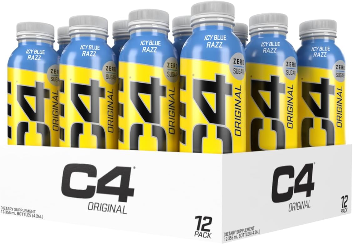 Cellucor C4 on the Go Preworkout Ready to Drink 355Ml X 12 Pack Blue Raspberry