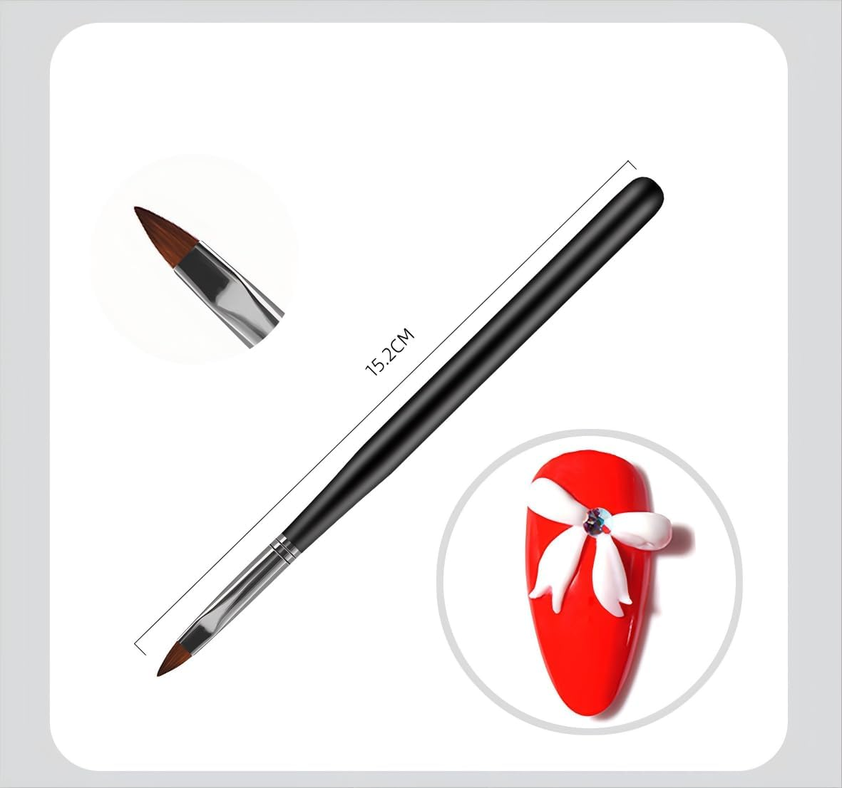 Nail Art Brushes, 6Pcs Nail Art Painting Tools with Nail Art Fine Liner Brush, Nail Design Painting Brushes Set, Builder Gel Brush, Nail Dotting Pen for Gel Polish Manicure Salon DIY, Black image number 3