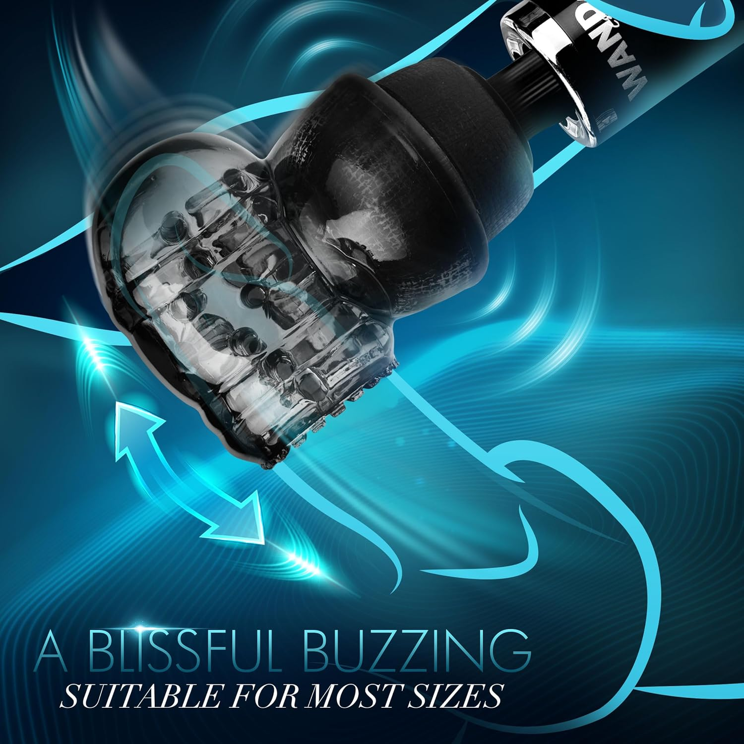 Wand Essentials Black Vibra Cup Male Masturbation Wand Attachment image number 2