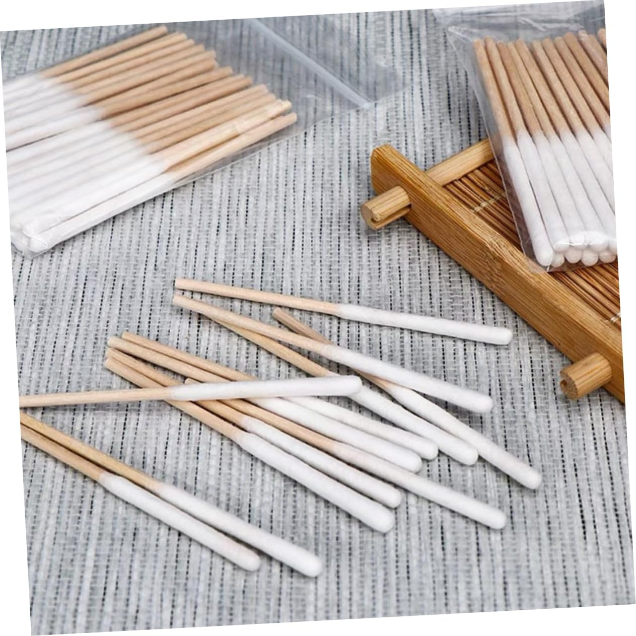 Ipetboom 60Pcs Cotton Pads Makeup Cotton Swabs for Home Beauty Gentle Cleaning and Detailing image number 1