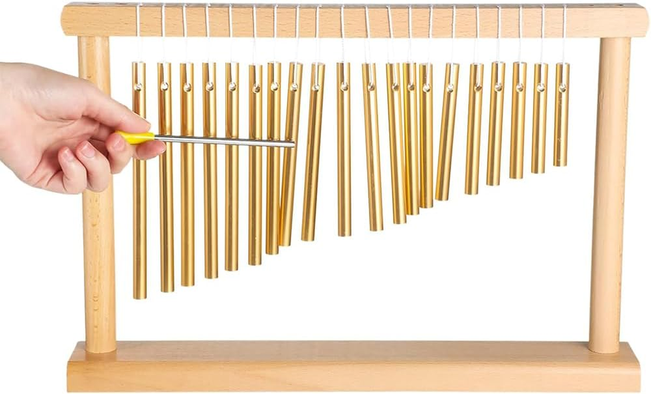 Sound Healing Chimes,Single-Row Table Top Wind Chime,20 Bars Instrument Percussion,Musical Percussion Instrument with Stick,For Teaching Tool,Home Decoration