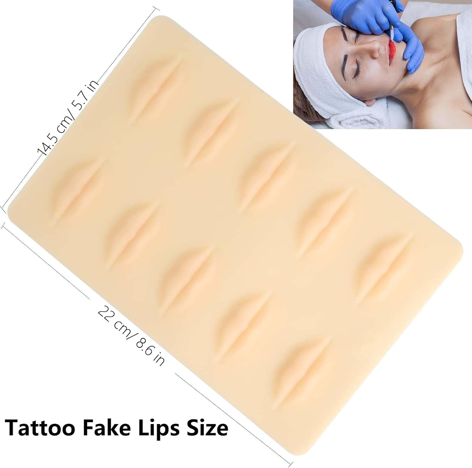 Lyuxzad 3Pcs Tattoo Practice Lips - 3D Soft Silicone Makeup Lips with 10 Shapes for Permanent Microblading Training image number 5