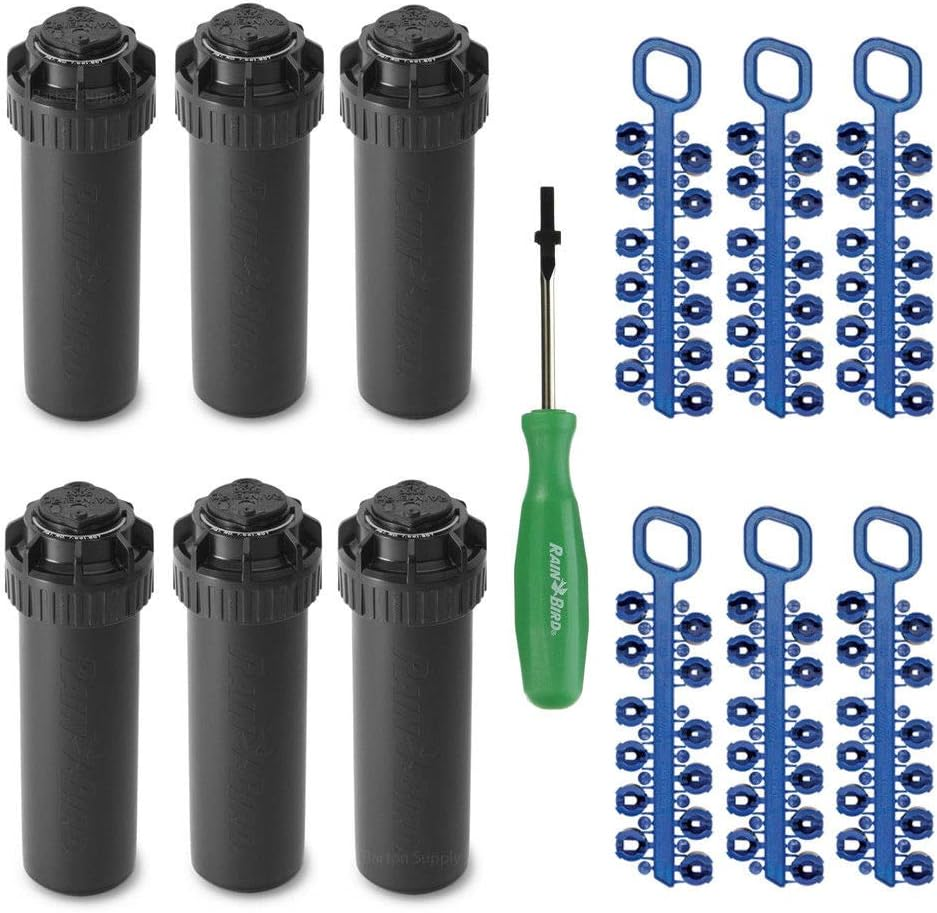 Rain-Bird 5000 Series Rotor Sprinkler Head - 5004 PC Model, Adjustable 40-360 Degree Part-Circle, 4 Inch Pop-Up Lawn Sprayer Irrigation System - 25 to 50 Feet Water Spray Distance (Y54007) (2 Pack)