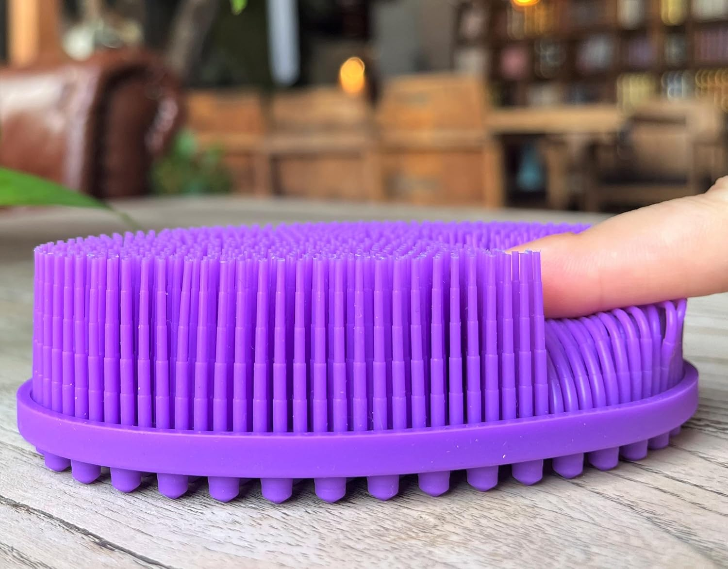 Premium Sensory Brush for Kids or Autism,Soft Silicone Body Scrubber,2 in 1 Sensory Room Occupational Therapy Sensory Brushes,Silicone Loofah,Pets Shower Brush Bath Brush Shampoo Brush