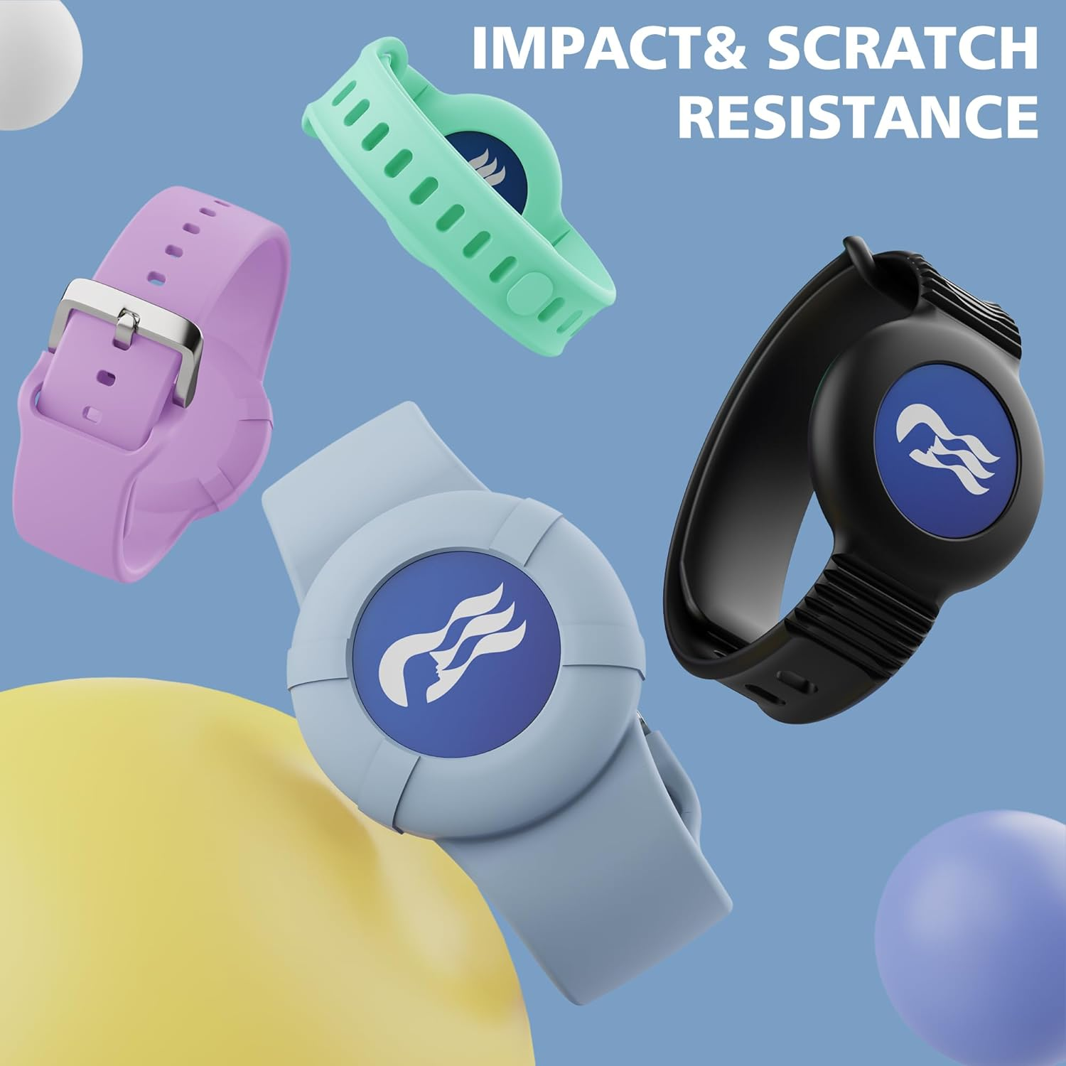 4 Packs Princess Cruise Medallion Holder, Breathable Soft Silicone Wristband for Carnival Ocean Medallion for Women Men Girls Kids Children (Black, Blue, Green, Purple) image number 3