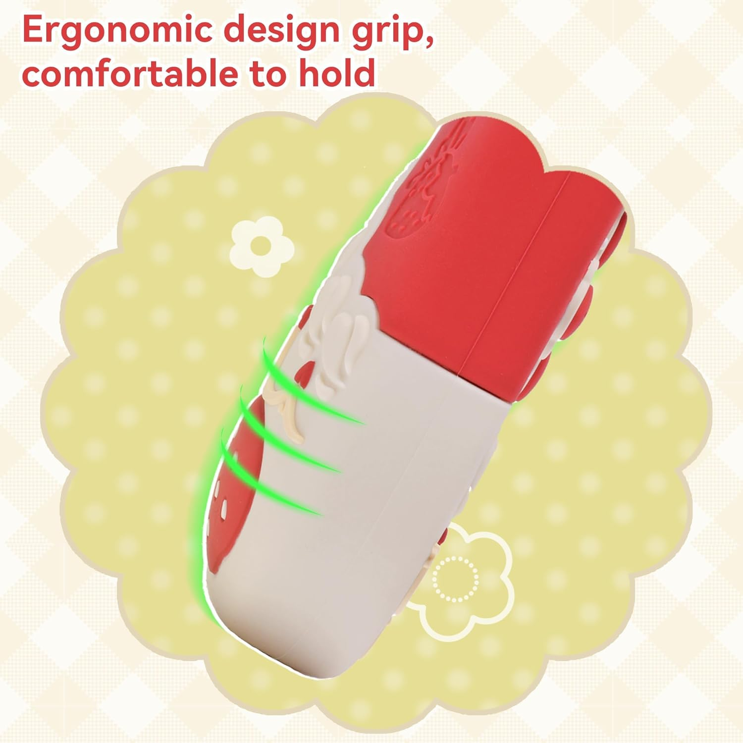 Geekshare Protective Case for Switch Slim Cover Case Compatible with Switch Separable Soft Silicone Protective Shell for Game Console with 2 Thumb Grip Caps - Spring Special Strawberry image number 6