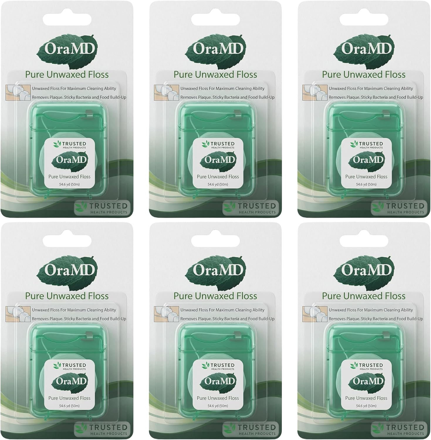 Oramd Pure Unwaxed Dental Floss 6 Pack image number 1