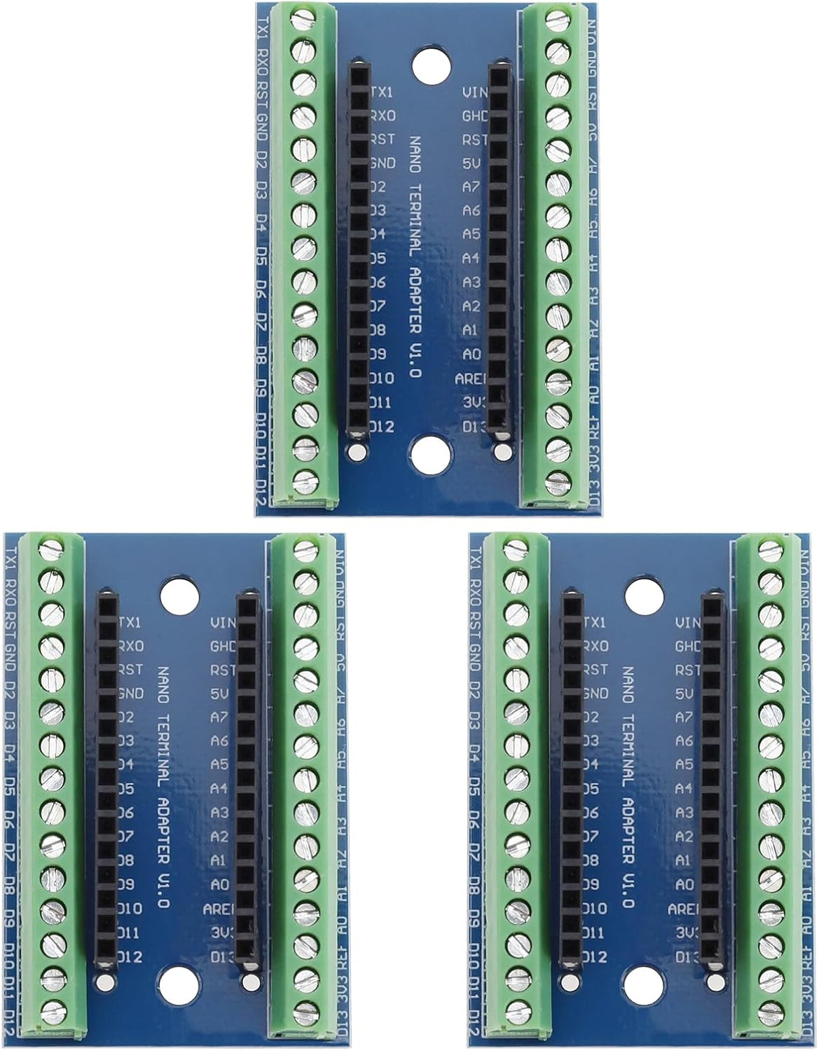 OTOTEC 3 Pcs Controller Terminal Adapter Expansion Board Compatible with Nano IO Shield Simple Extension Plate Compatible with Nano AVR ATMEGA328P image number 3