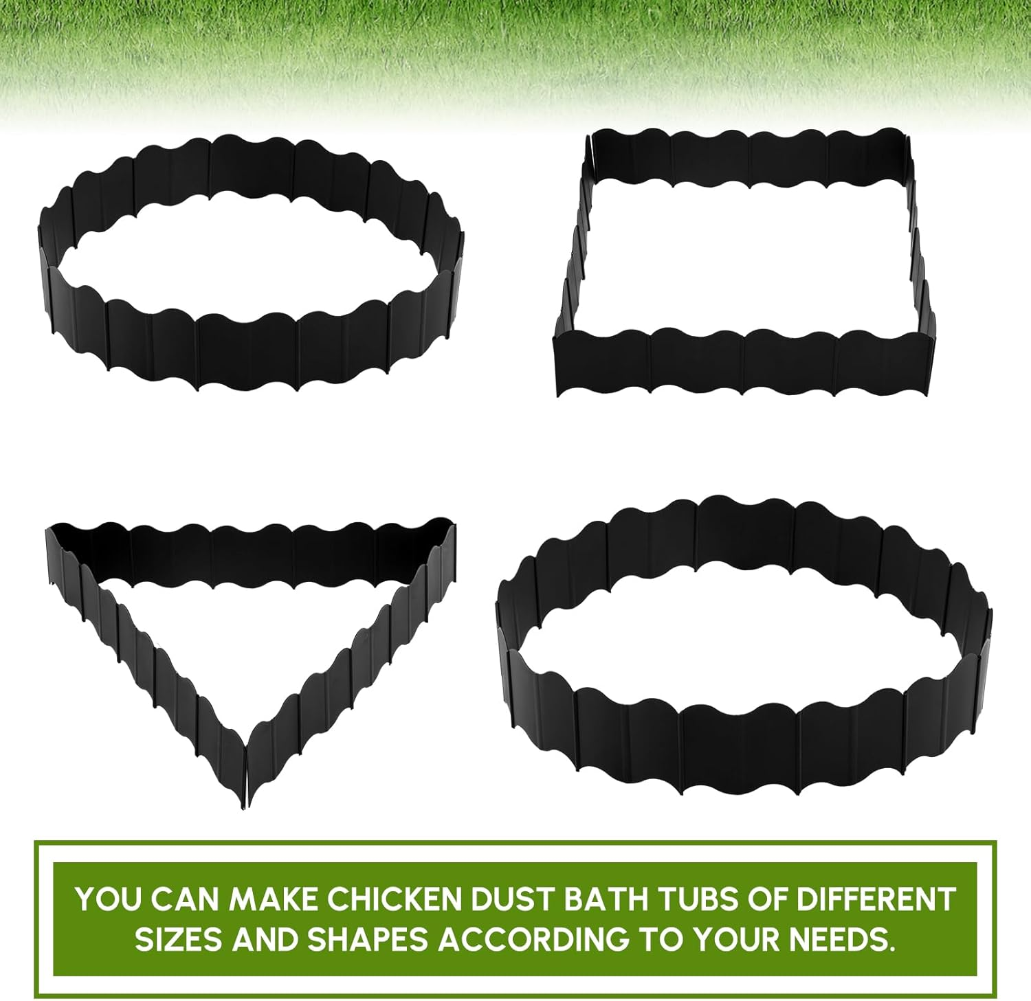 1 Set Large Chicken Dust Bath Tub 18.5'' Dia X 5.5'' H Bottomless Design round Adjustable Chicken Coop Cleaner Container Dust Bath for Essential Coop Accessory image number 2