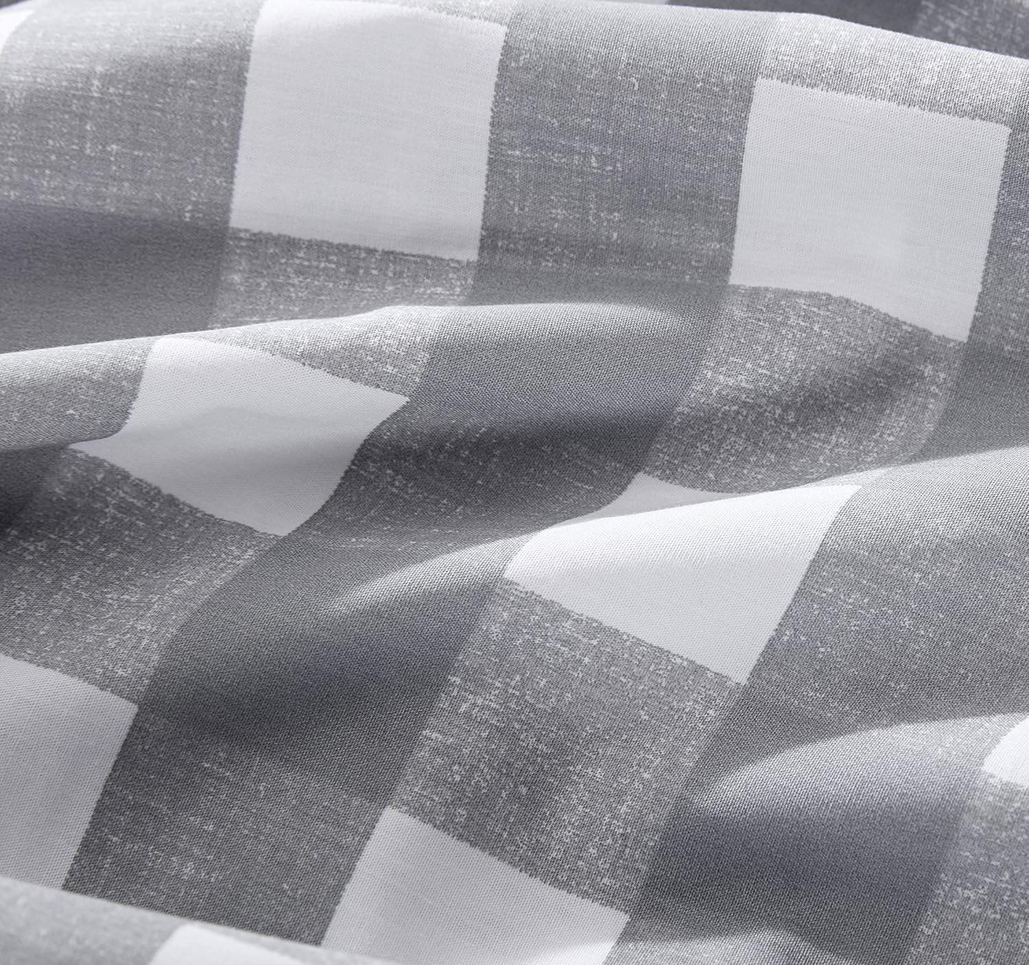 Eddie Bauer Sheets Cotton Percale Bedding Set, Crisp & Cool, Stylish Home Decor, King, Lakehouse Plaid Grey/White image number 3