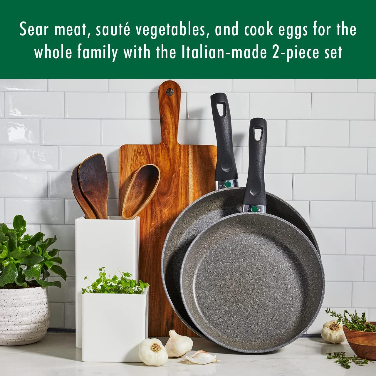 BALLARINI Parma by HENCKELS 2-Pc Nonstick Pot and Pan Set, Made in Italy, Set Includes 10-Inch and 12-Inch Fry Pan