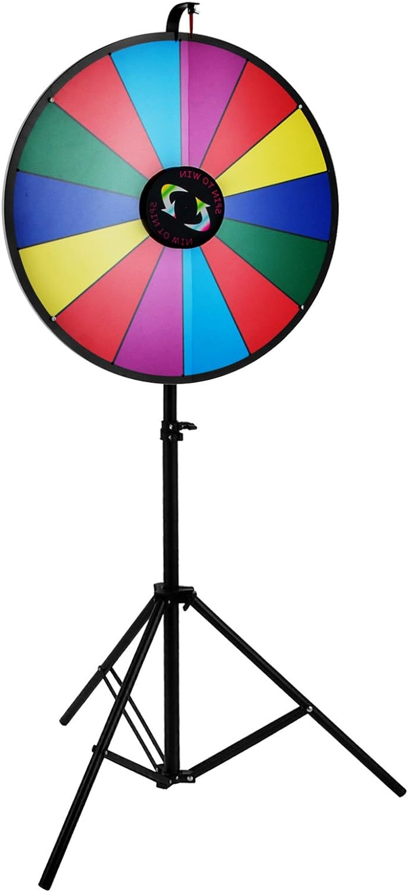Happybuy 24 Inch 18 Inch Tabletop Color Prize Wheel with Folding Tripod Floor Stand 14 Slots Colorful Dry Erase Trade Show Fortune Spinning Prize Wheel for Spin Game Carnival image number 1