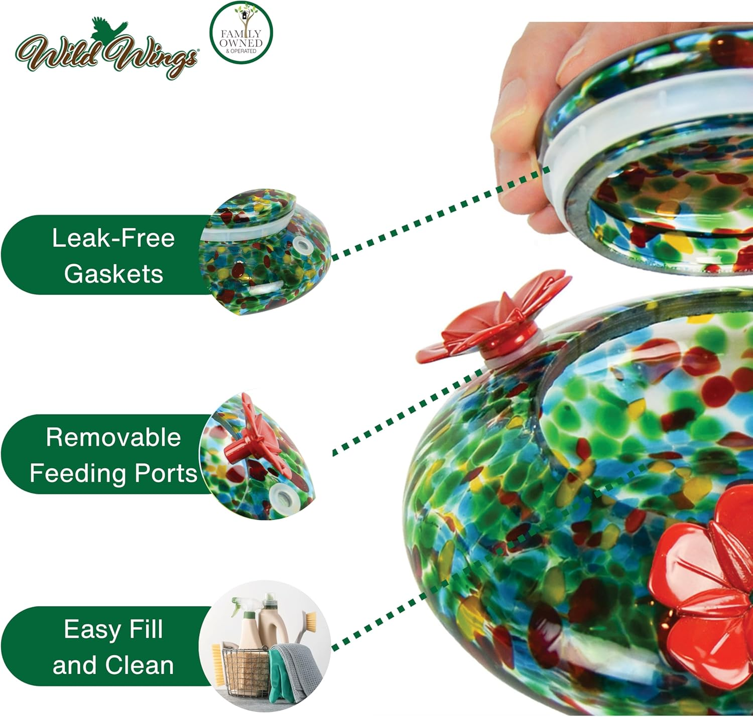 Nature'S Way Brid Products WWGHF1 Top Fill Hummingbird Feeder image number 4