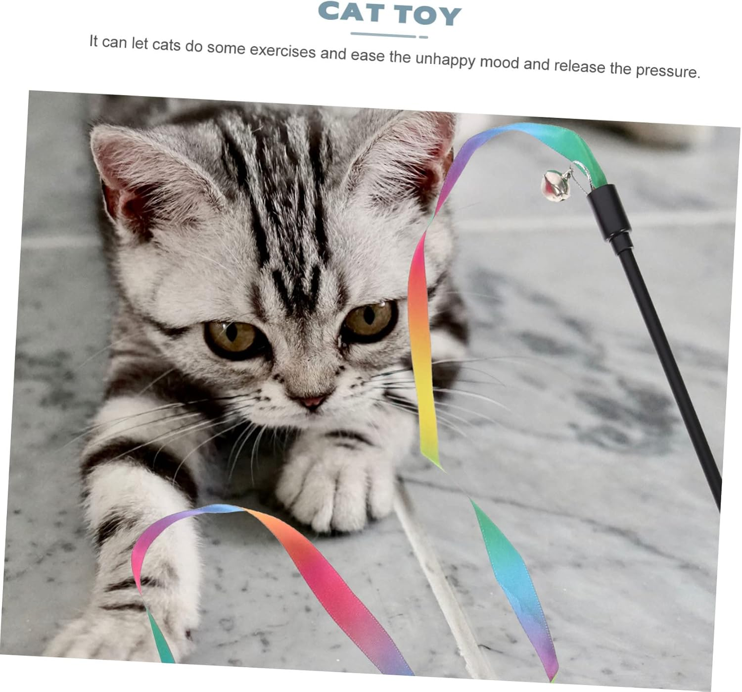 BESPORTBLE 2Pcs Interactive Cat Rainbow Toys Bells Kitten Playthings for Indoor Cats for Fun and Exercise image number 3