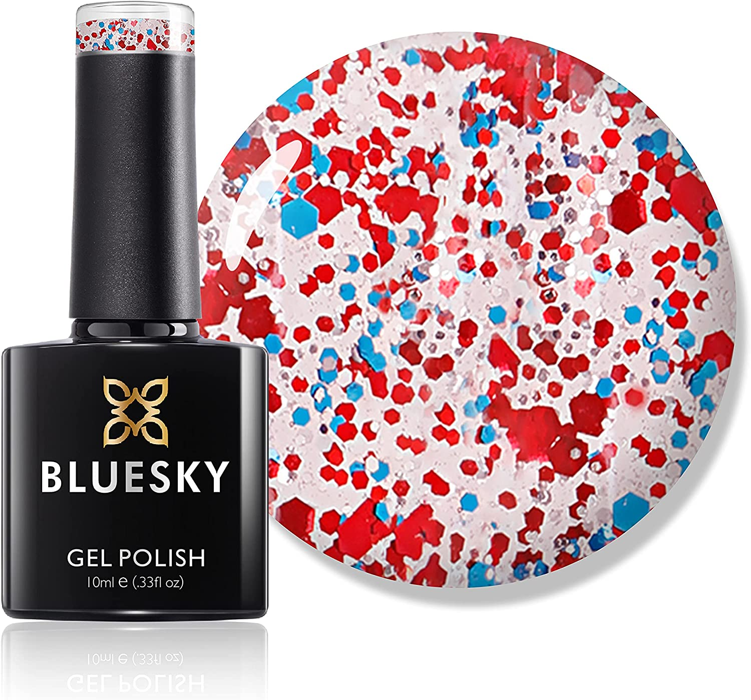 BLUESKY Gel Polish, Gel Nail Polish Set, 10 Year Anniversary - Full Collection. 9 X 5 Ml. Pink, Purple, Red, Nude, Pastel, Glitter