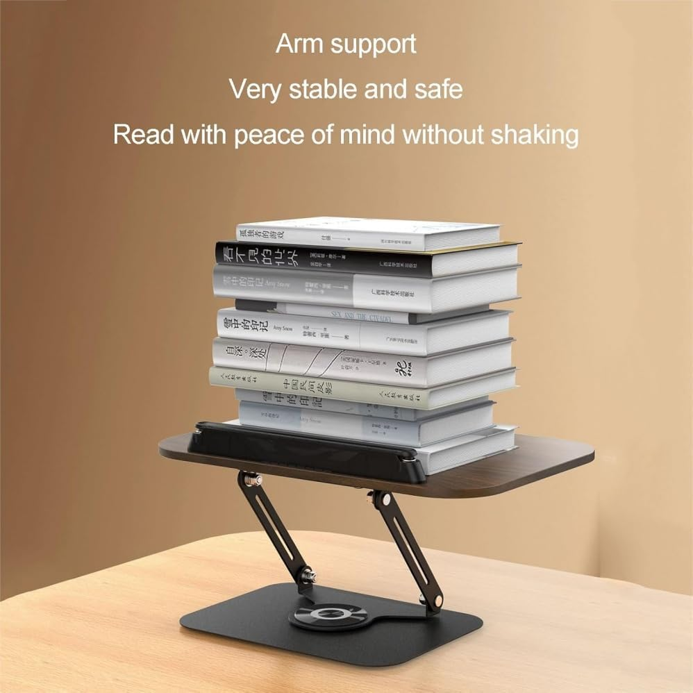 Foldable Laptop Stand with 360 Rotating Base,Adjustable Cookbook Large Document Holders,Portable Monitor Tablet Stand Holder Office Accessories Compatible,Book Stand for Reading,Music Stand
