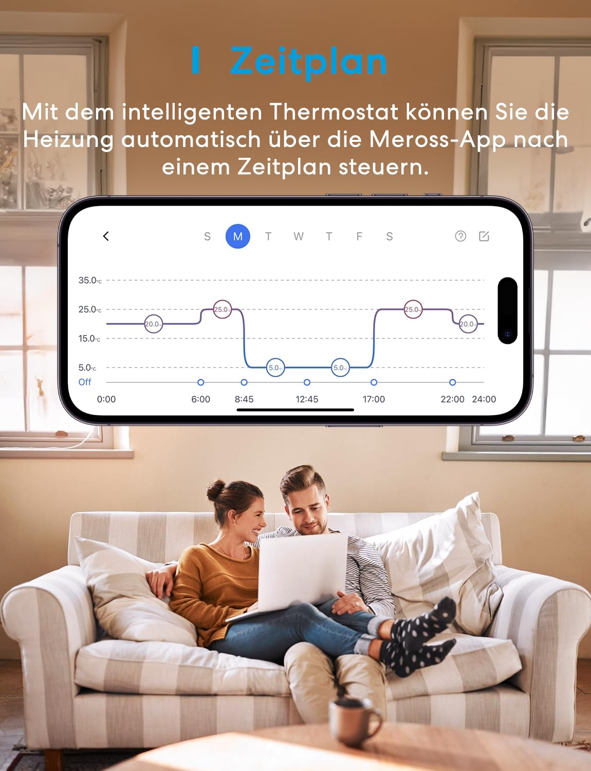Smart Thermostat Boiler WLAN Heating Thermostat Digital Wifi Room Thermostat Intelligent Wall Thermostat Underfloor Heating Thermostat for Homekit, Siri, Google, Alexa Voice Failure, Remote Control, LED image number 2