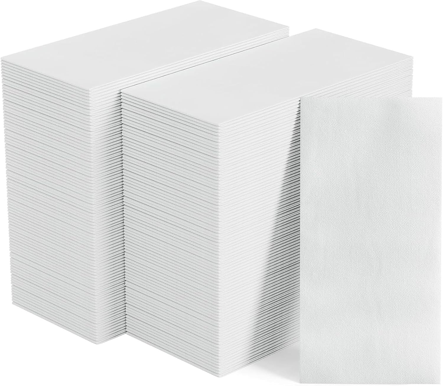 MBBUROYY Linen Feel Guest Towels Disposable Napkins Soft, Absorbent, Paper Hand Towels for Kitchen, Bathroom, Parties, Weddings, Dinners or Events (White, 100 Pack)