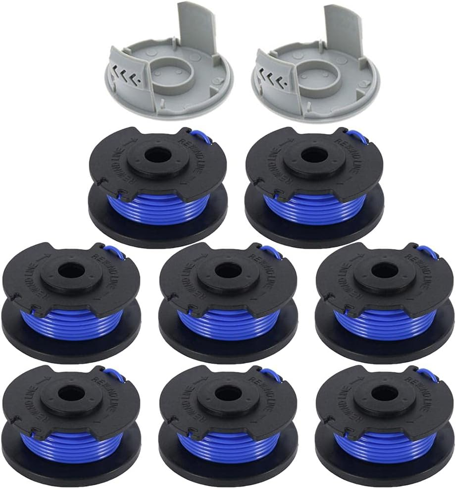 AC14RL3A 0.065" Autofeed String Trimmer Replacement Spool Line Compatible with Ryobi One+ AC14RL3A 18V, 24V,40V Cordless Trimmers,10 Pack (8 Replacement Spool, 2 Trimmer Cap),By LIYYOO image number 3