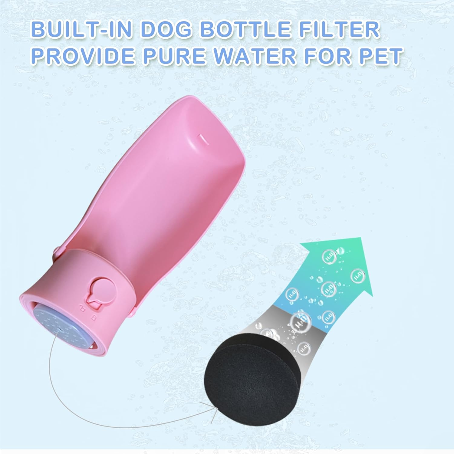 MITOCAPY Filter for Dog Water Bottle, Replacement Activated Carbon Filter for Dog Travel Water Bottle, Coconut Shell Filter Dog Accessories
