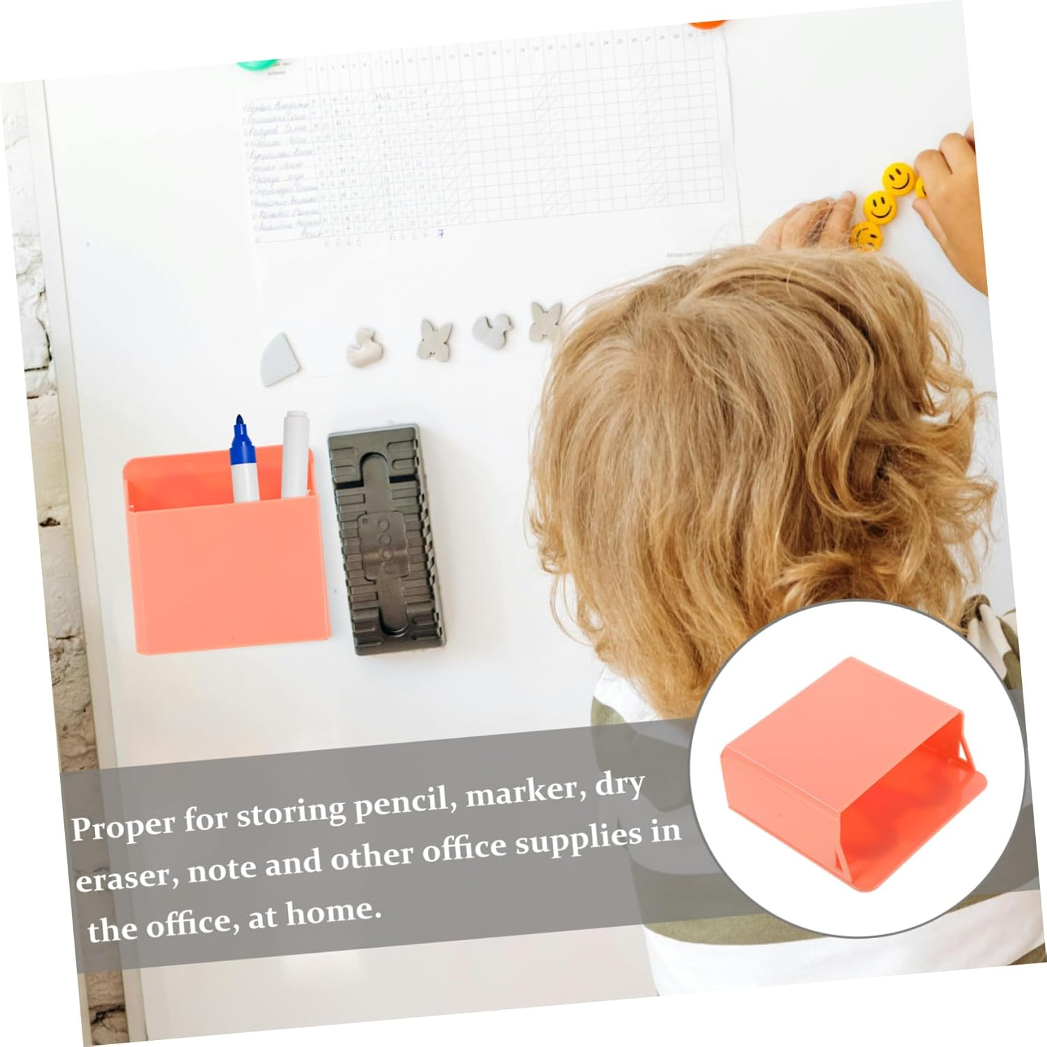 WEKADRIN 2Pcs Suction Cup Pencil Case for Whiteboard Office Desk Accessories Desk Storage Organizer Whiteboard Marker Holder image number 5