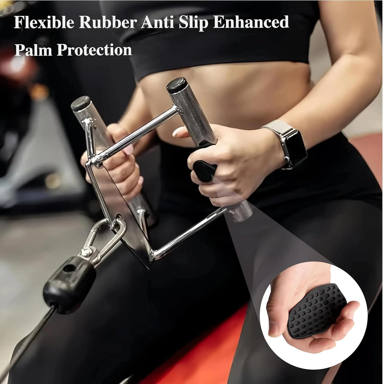 2 Pairs Weight Lifting Grips (Black + Gray) | Premium Gym Grips for Deadlifts, Rows & Pulls | Fingerless Workout Gloves for Men & Women | Palm Protection for Callus Prevention image number 6