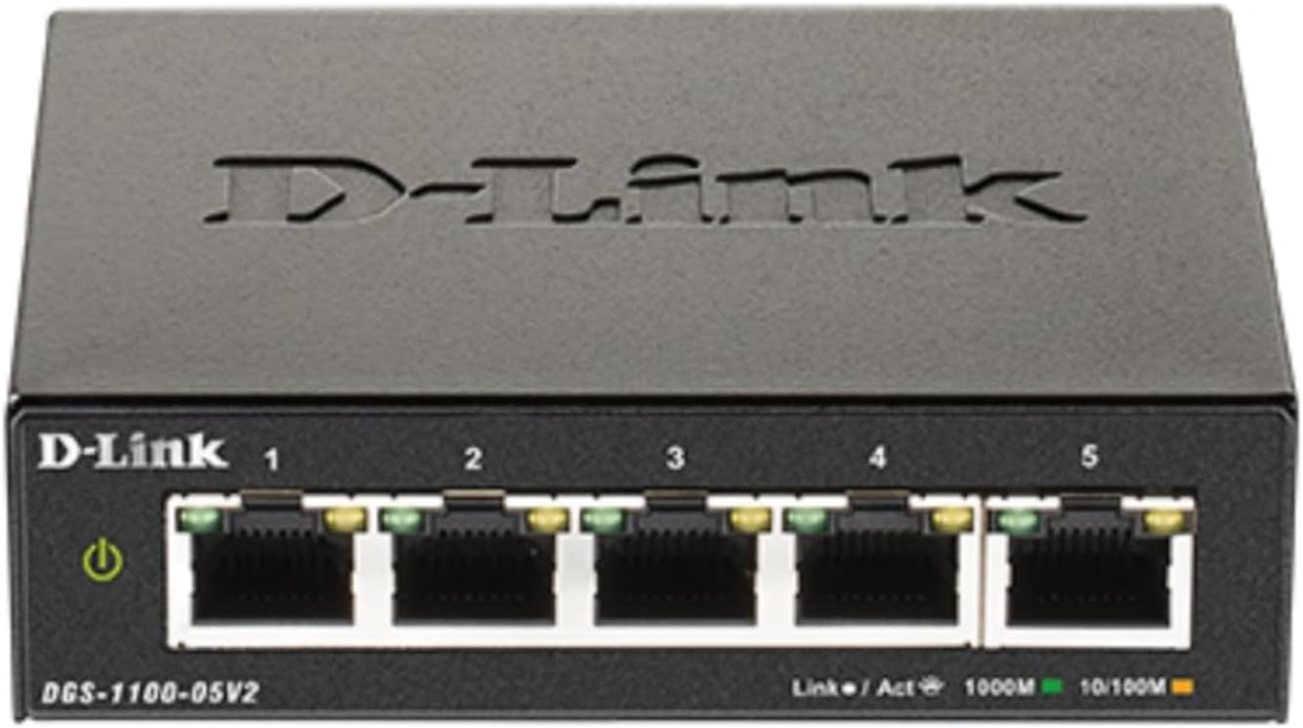 D-Link 5-Port Gigabit Easy Smart Managed Network Switch (DGS-1100-05V2) with 10/100/1000BASE-T Ports, VLAN, Bandwidth Control, Qos Ethernet Switch, High-Speed Network Switches for Home & Office. image number 5