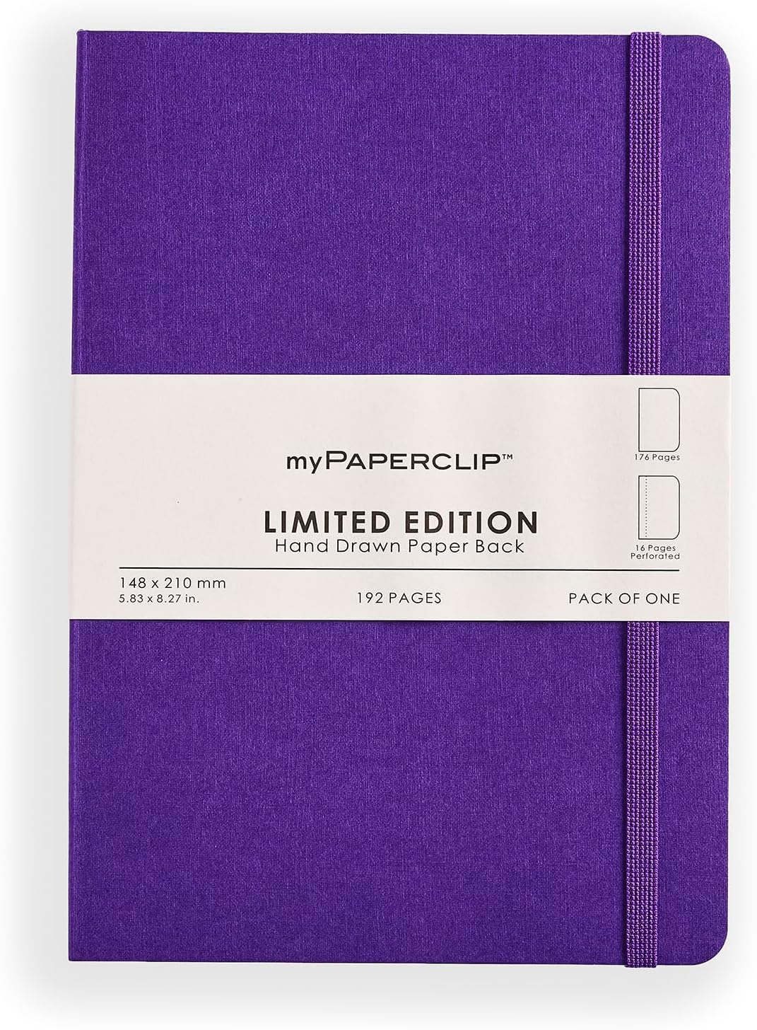 Mypaperclip Limited Edition A5 Checks/Squared Notebook | 190 Pages, 100 GSM, Soft Cover | Flat Lay Design | Bookmark, Elastic Closure & Back Pocket | Office Use, School, Journaling Diary (Raspberry)