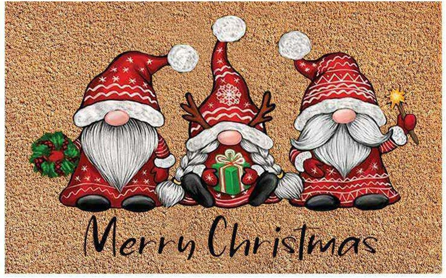 Christmas Decorative Doormat, Lovely Christmas Welcome Doormat Non Slip and Washable Winter Door Mat, Christmas Holiday Home Decoration image number 5