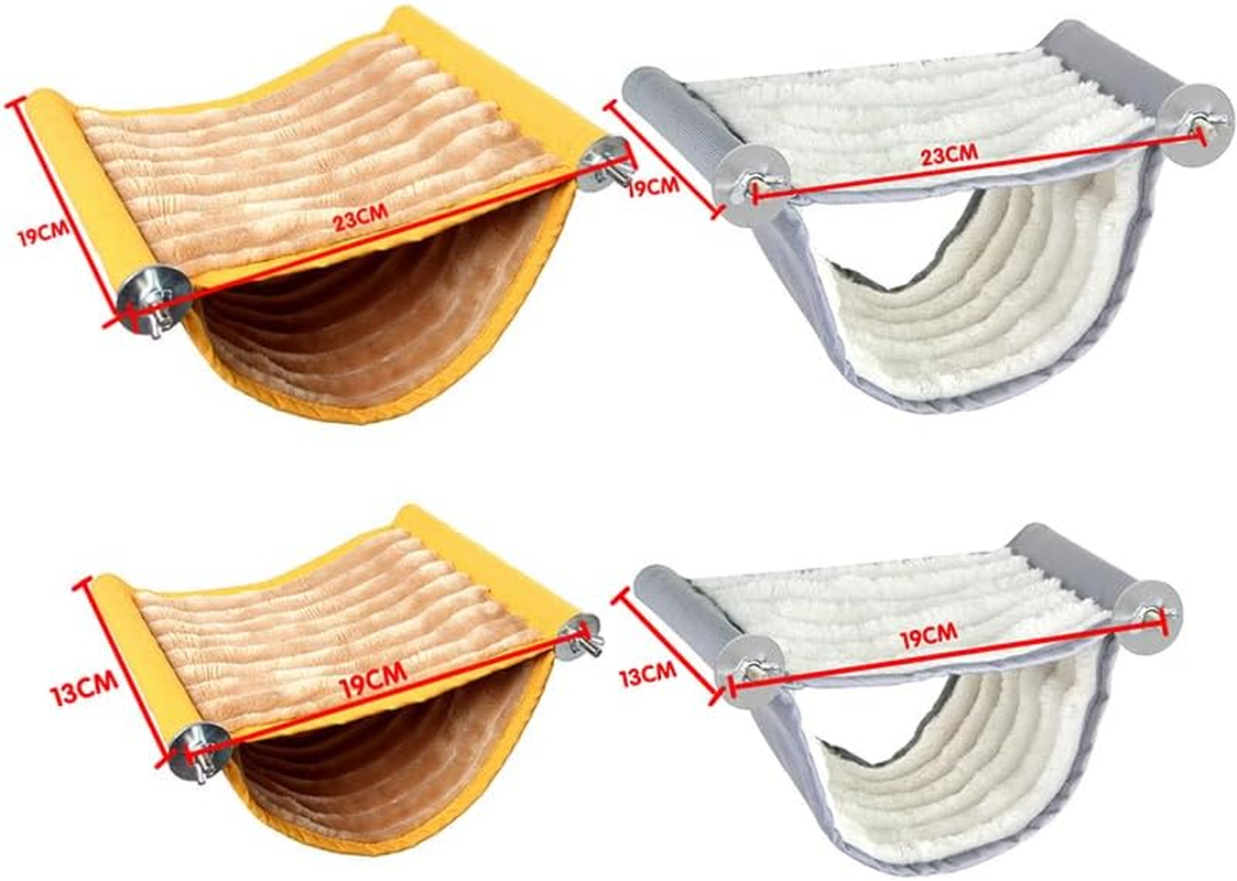 AIMALL Soft Plush Bird Nest Bed Double-Deck Hanging Hammock for Parrots and Birds with Sturdy 9.06"X7.48" Wood Frame Promotes Comfort and Exploration Snuggle Hut Enhances Cage Space and Playtime image number 2