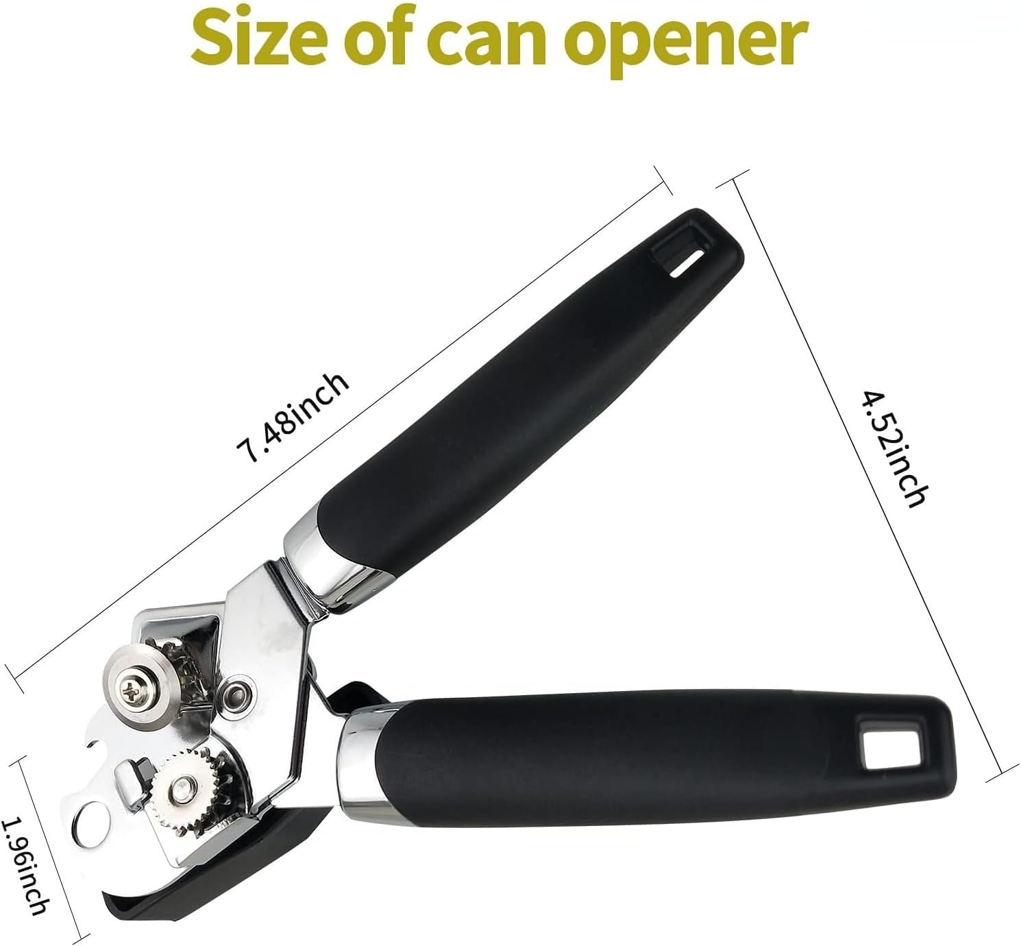 Can Opener Manual, Stainless Steel Handheld Heavy Duty Can Opener, Sharp Blade Smooth Edge, Comfortable Handle, Can Openers with Multifunctional Bottle Opener image number 1