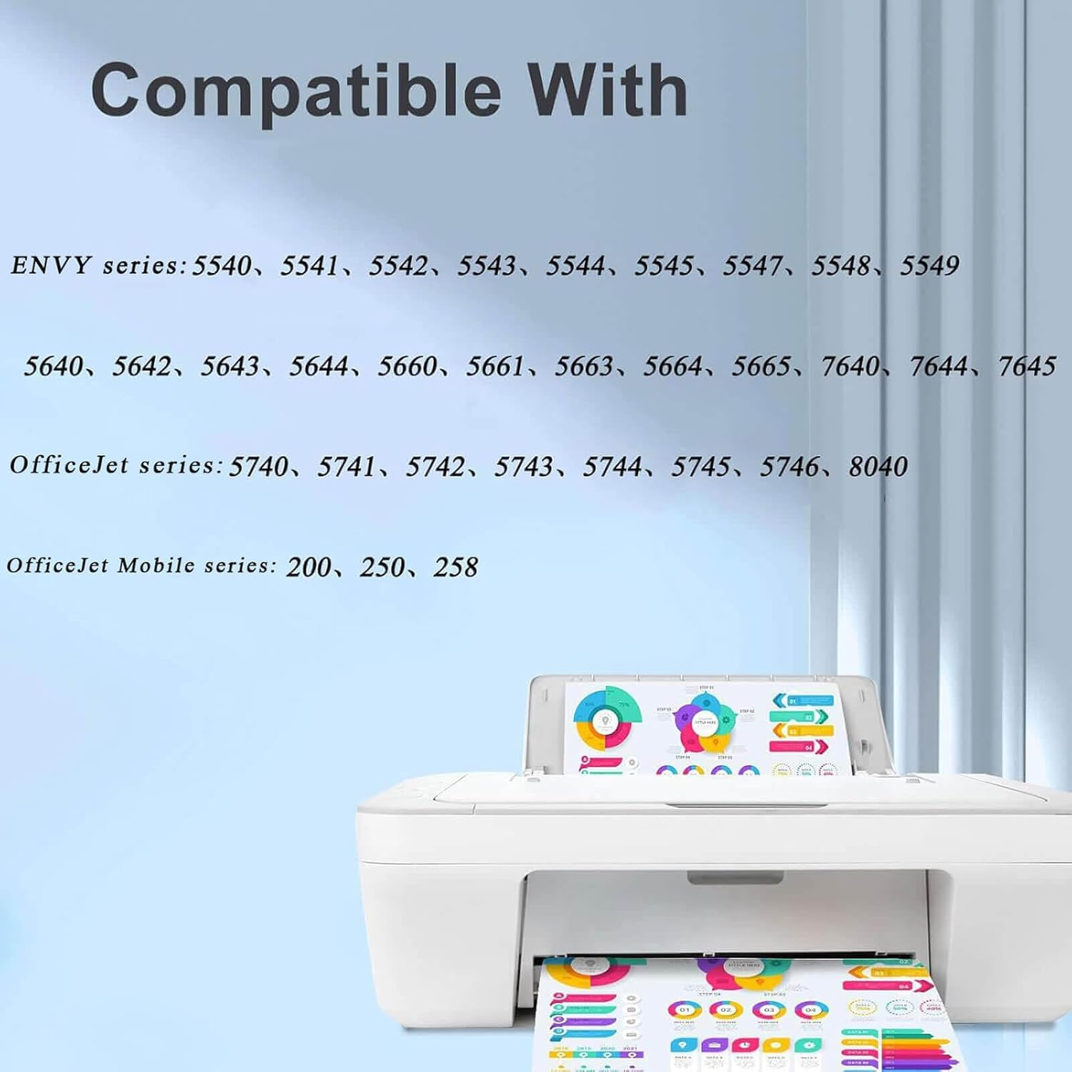 62XL Ink Cartridges Black and Tricolor for Compatible 62 XL 62Xl High Yield for Envy 5540 5542 7640 7645 8000 8005 5640 5642 5643 5644 5646 5660 5665 Officejet 200 250 258