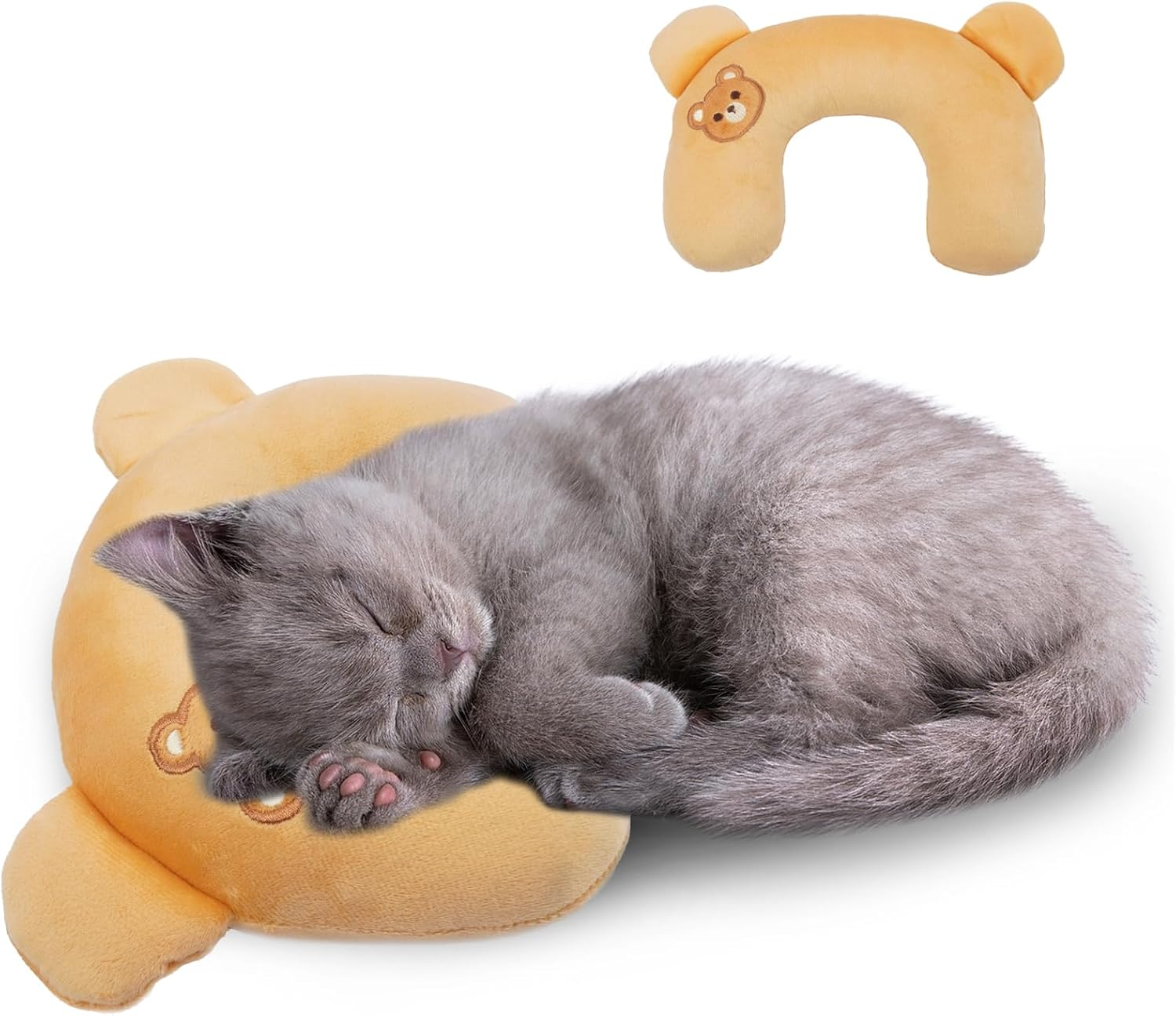 DENTRUN Cat Pillow, Soft Cat Calming Toy, Pillows for Cat Head to Lay On, Cat Beds for Indoor Cats, U Shaped Pet Pillow, Dog Bed Cushion Sleeping Improve Comfort Cat Plush Toy image number 2