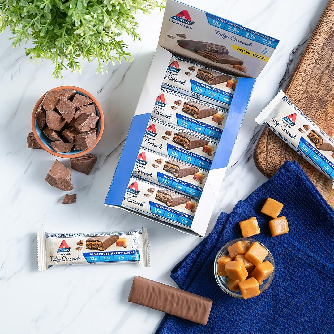 Atkins Advantage Bars, Fudge Caramel, 750 Grams, Pack of 15 image number 5