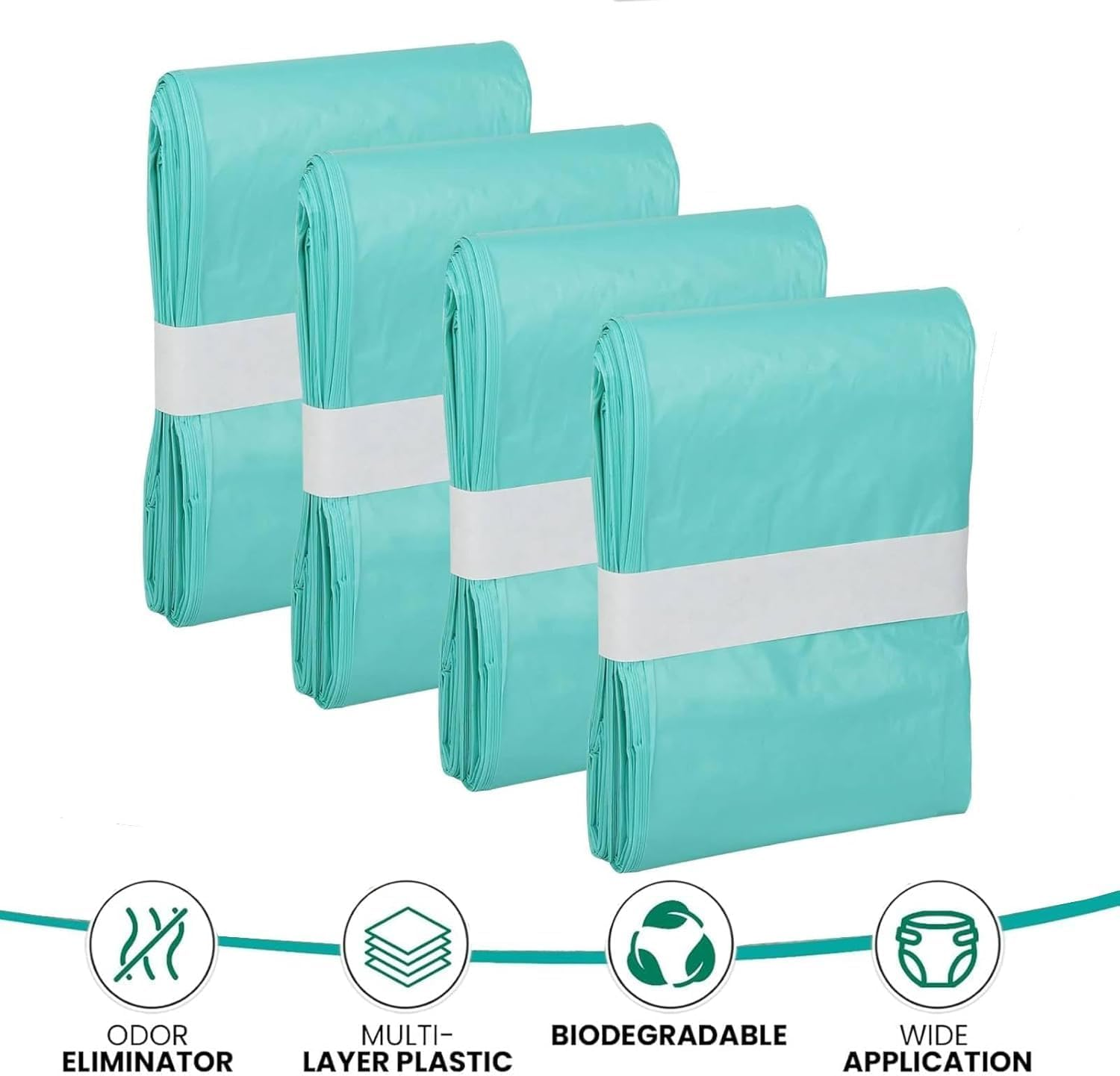Adult Diaper Liner Refills, Compatible with Janibell Akord 280 Slim Model Pail, Odor-Seal Technology, Adult Diaper System, a Single Liner Pack Will Last Holds up to 550 Diapers/Briefs, 4-Pack image number 5