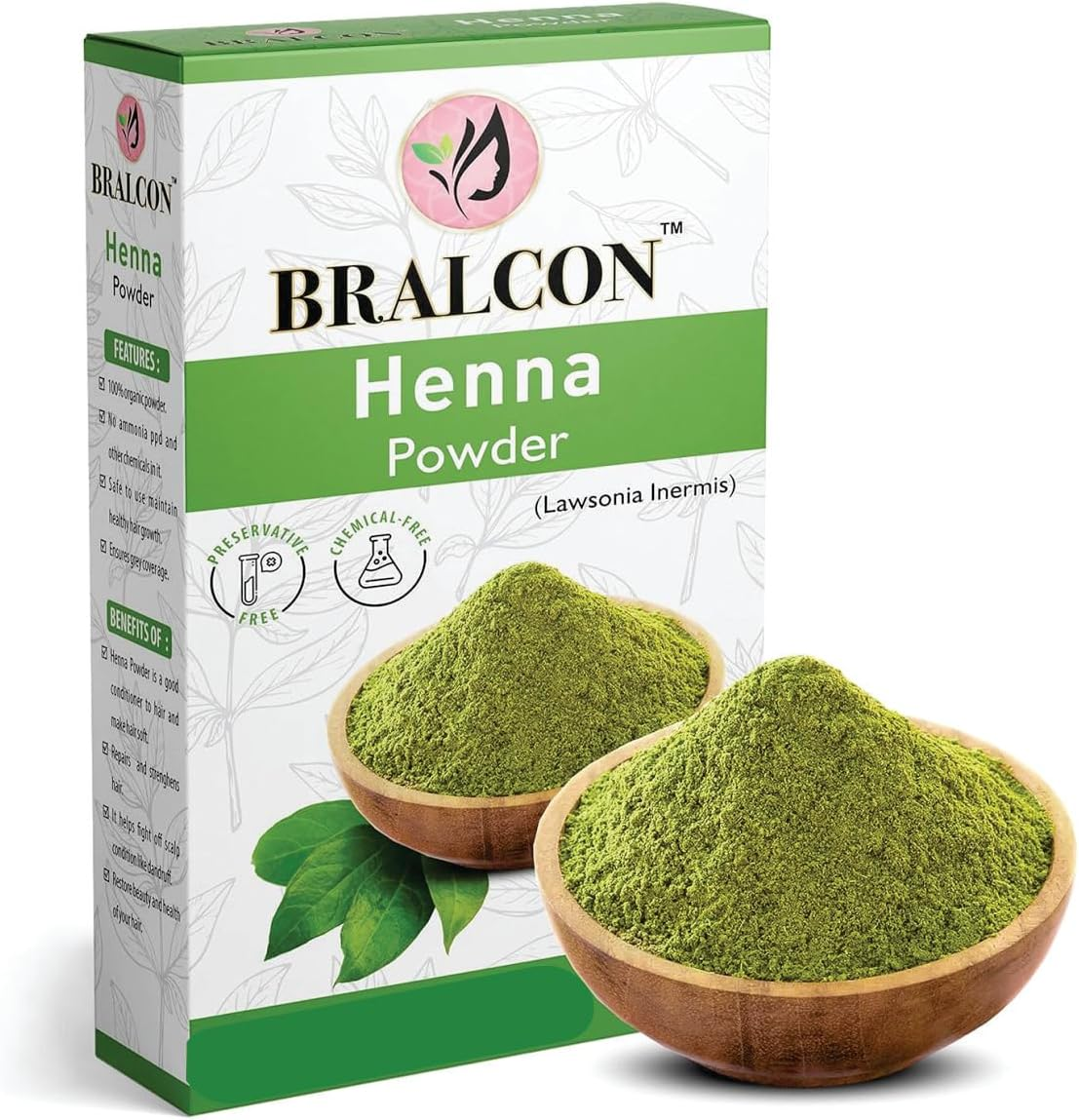 BRALCON Organic Henna, Amla, Hibiscus Powder Combo-300G(100G X 3 Pack) | Henna Powder, Amla Powder, Hibiscus Flower Powder for Hair Growth, Conditioning & Anti-Dandruff |Hair Care & Face Pack Powder image number 5