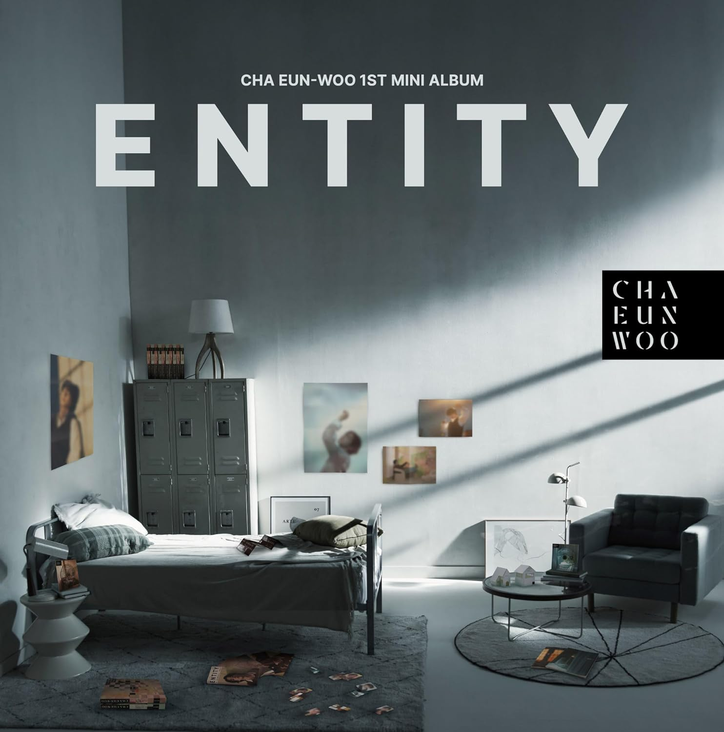 Astro Cha Eunwoo Entity 1St Mini Album Random Version Cd+1P Folding Poster on Pack+Photobook+3P Photocard+1Ea Sticker+1Ea DIY Entity+1P Accordion Lyric Paper+Tracking Sealed image number 1