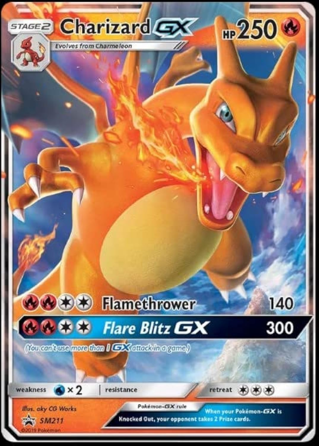 Pok&eacute;mon Charizard GX - SM211 - Hidden Fates - Pokemon Black Star Promo - Ultra Rare Holo - Collectible Card - 1 Piece
